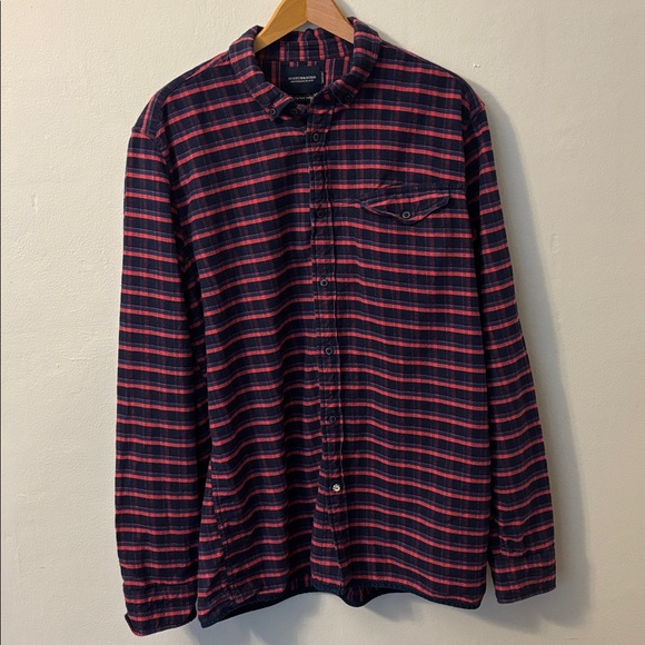 Scotch & Soda Other - Scotch & Soda Navy and Red Plaid Shirt Size XXL